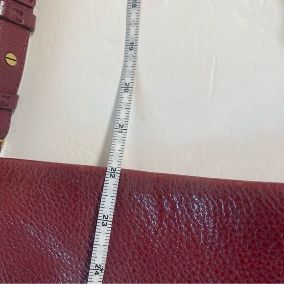 Fossil Vintage Burgundy Pebble Leather Purse W/Adjustable Zipper Sides - Picture 14 of 14